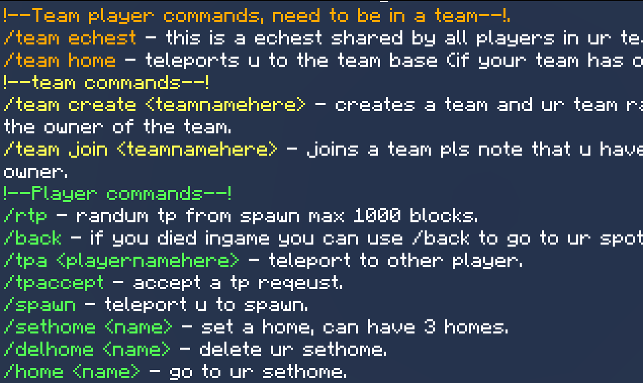 Commands